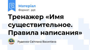 Тренажер «Имя существительное. Правила написания»