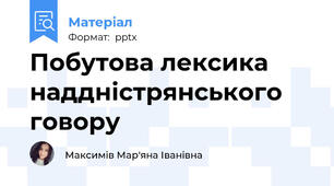 Побутова лексика наддністрянського говору