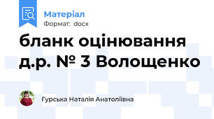 бланк оцінювання д.р. № 3 Волощенко