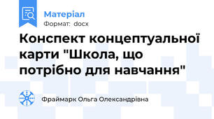 Конспект концептуальної карти "Школа, що потрібно для навчання"