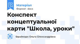 Конспект концептуальної карти "Школа, уроки"