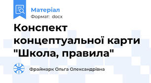 Конспект концептуальної карти "Школа, правила"