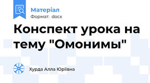 Конспект урока на тему "Омонимы"