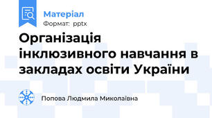 Організація інклюзивного навчання в закладах освіти України
