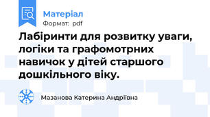 Лабіринти для розвитку уваги, логіки та графомотрних навичок у дітей старшого дошкільного віку.
