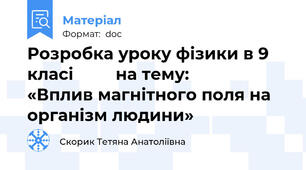 Розробка уроку фізики в 9 класі         на тему:            «Вплив магнітного поля на організм людини»