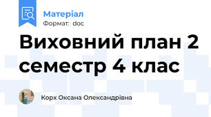 Виховний план 2 семестр 4 клас
