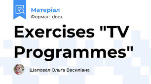 Exercises "TV Programmes"