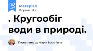 . Кругообіг води в природі.