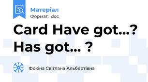Card Have got...? Has got... ?