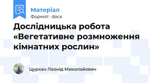 Дослідницька робота «Вегетативне розмноження кімнатних рослин»