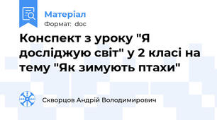 Конспект з уроку "Я досліджую світ" у 2 класі на тему "Як зимують птахи"
