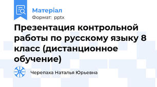 Презентация контрольной работы по русскому языку 8 класс (дистанционное обучение)