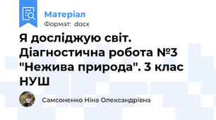 Я досліджую світ. Діагностична робота №3 "Нежива природа". 3 клас НУШ