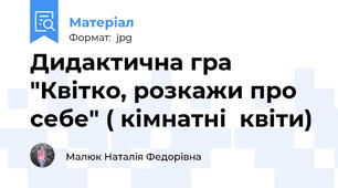 Дидактична гра "Квітко, розкажи про себе" ( кімнатні  квіти)