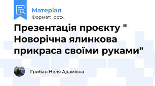 Презентація проєкту " Новорічна ялинкова прикраса своїми руками"