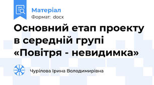 Основний етап проекту в середній групі «Повітря - невидимка»