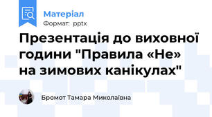 Презентація до виховної години "Правила «Не» на зимових канікулах"