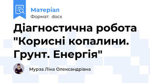 Діагностична робота "Корисні копалини. Грунт. Енергія"