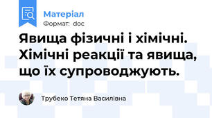 Явища фізичні і хімічні. Хімічні реакції та явища, що їх супроводжують.