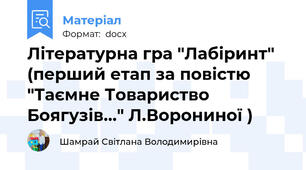 Літературна гра "Лабіринт" (перший етап за повістю "Таємне Товариство Боягузів..." Л.Ворониної )