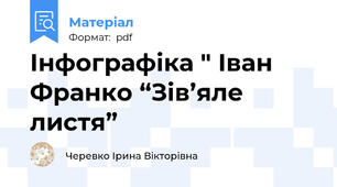 Інфографіка " Іван Франко “Зів’яле листя”