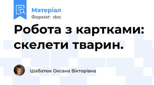 Робота з картками: скелети тварин.
