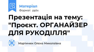 Презентація на тему: "Проєкт. ОРГАНАЙЗЕР ДЛЯ РУКОДІЛЛЯ"