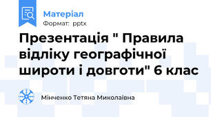 Презентація " Правила відліку географічної широти і довготи" 6 клас