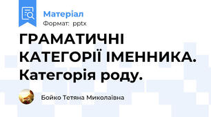 ГРАМАТИЧНІ КАТЕГОРІЇ ІМЕННИКА. Категорія роду.