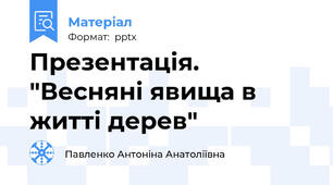Презентація.  "Весняні явища в житті дерев"