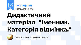 Дидактичний матеріал  "Іменник.   Категорія відмінка."