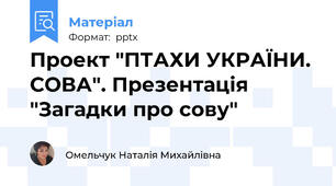 Проект "ПТАХИ УКРАЇНИ. СОВА". Презентація "Загадки про сову"