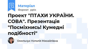 Проект "ПТАХИ УКРАЇНИ. СОВА". Презентація "Посміхнись! Кумедні подібності"