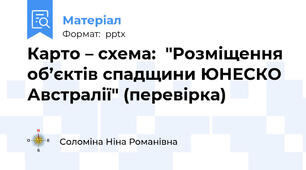 Карто – схема:  "Розміщення об’єктів спадщини ЮНЕСКО Австралії" (перевірка)