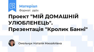 Проект "МІЙ ДОМАШНІЙ УЛЮБЛЕНЕЦЬ". Презентація "Кролик Банні"