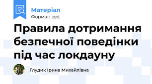 Правила дотримання безпечної поведінки під час локдауну