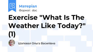 Exercise "What Is The Weather Like Today?" (1)