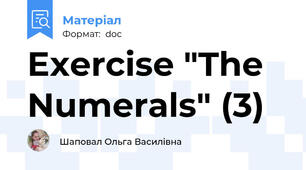Exercise "The Numerals" (3)
