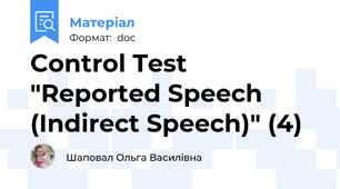 Control Test "Reported Speech (Indirect Speech)" (4)