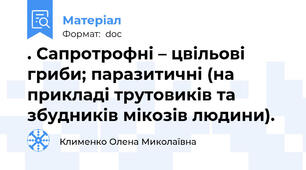 . Сапротрофні – цвільові гриби; паразитичні (на прикладі трутовиків та збудників мікозів людини).