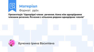 Презентація "Однорідні члени  речення. Кома між однорідними членами речення. Речення з кількома рядами однорідних членів"