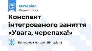 Конспект інтегрованого заняття «Увага, черепаха!»