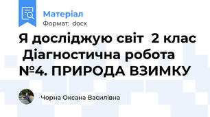Я досліджую світ  2 клас  Діагностична робота №4. ПРИРОДА ВЗИМКУ