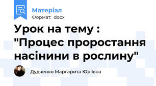 Урок на тему : "Процес проростання насінини в рослину"
