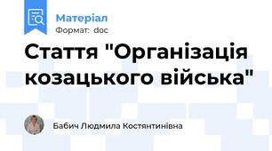 Стаття "Організація козацького війська"