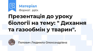 Презентація до уроку біології на тему: " Дихання та газообмін у тварин".