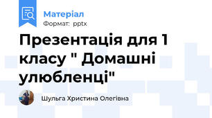 Презентація для 1 класу " Домашні улюбленці"