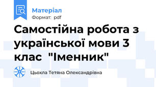 Самостійна робота з української мови 3 клас  "Іменник"