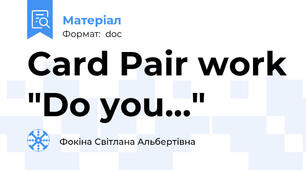 Card Pair work "Do you..."
